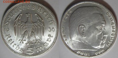 5 RM 1934 Е                        (кирха без даты) - оценка - 5 RM 1936 A бс.JPG