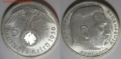 5 RM 1934 Е                        (кирха без даты) - оценка - 5 RM 1936 E.JPG