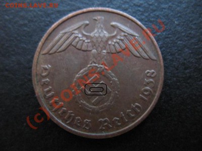 Третий рейх, 1938 г, 2 пф F, до 31.08 в 21-30 мск - р 1938 2фа рет