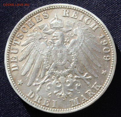 С 1 руб. БАВАРИЯ 3 марк 1909г. КОРОЛЬ ОТТО до 23.10. в 22-00 - IMG_8343.JPG