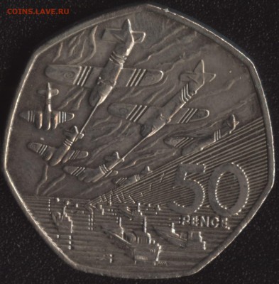 Англия 50 пенсов 1994 Нормандия до 22:00мск 23.10.15 - Англия 50 пенсов 1994 Нормандия -1