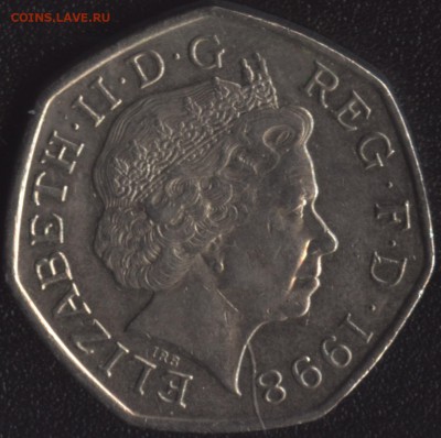 Англия 50 пенсов 1998 Евросоюз до 22:00мск 23.10.15 - Англия 50 пенсов 1998 Евросоюз -2