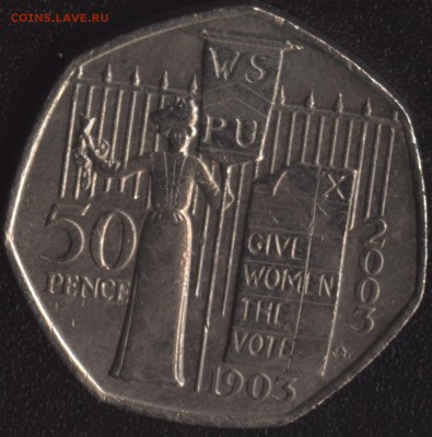 Англия 50 пенсов 2003 Изб.право до 22:00мск 23.10.15 - Англия 50 пенсов 2003 Изб.право -1