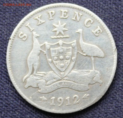 С 1руб. АВСТРАЛИЯ 6 пенсов 1912г. ГЕОРГ-V до 25.10.в 22 - IMG_8379.JPG