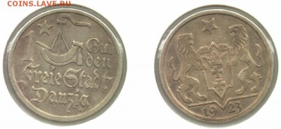 1 гульден, Данциг до 22.00 22.10 - №364