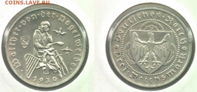 5 марок, Веймар - Dogelwelde, 1930 D, до 22.00 22.10 - №360