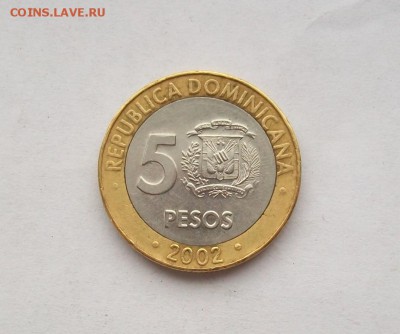 биметалл! Доминикана 5 песо 2002 + 10 песо 2007 - 100_3392