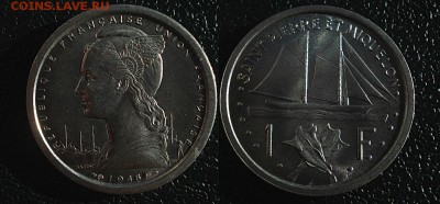 Сент Пьер и Микелон 1 франк 1948 Корабль UNC - cats