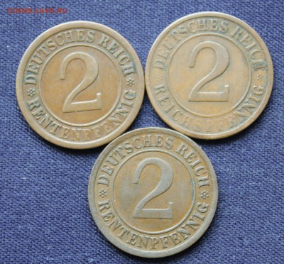 С 1 руб.  ГЕРМАНИЯ 2 пфеннига 3шт.1924г. -А- Е -J- до 27.10. - IMG_8364.JPG