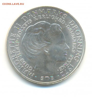 Ag. Дания 10 крон 1972. Маргрете II . UNC. до 27.10 22:00 - 8