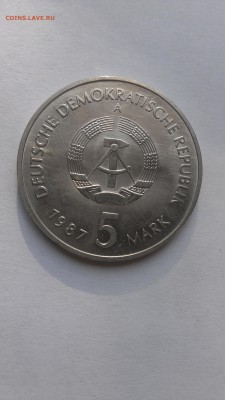 ГДР 5 марок 1987 год Николай В до 26.10.2015 - IMAG3143