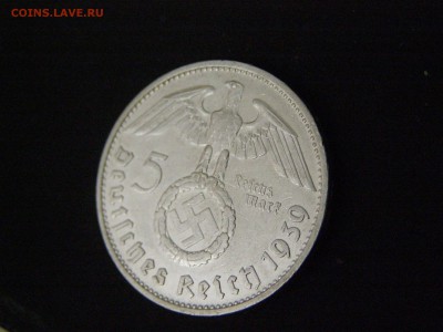 3-й рейх 5 марок 1939 В до 22-00 31.10.15 - P3144727.JPG