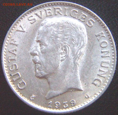 Отличная серебряная шведская крона 1939; до 24.10_22.42мск - 10205