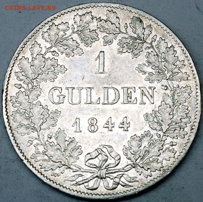 Германия. Герцогство Нассау_1 гульден 1844; до 24.10_22.48мс - 10021