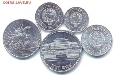 Северная Корея_5 монет 1959-1978-1987 UNC; до 24.10_22.54мск - 5948