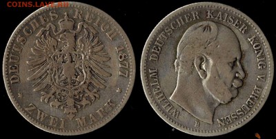 2 марки 1877 В  Пруссия  до 31.10.15 в 22.00 МСК - 1877B