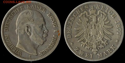 2 марки 1877 С  Пруссия  до 31.10.15 в 22.00 МСК - 1877C