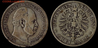 2 марки 1880  Пруссия  до 31.10.15 в 22.00 МСК - 1880