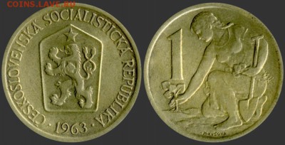 Сельское хозяйство на монетах - Чехословакия 1 крона 1963