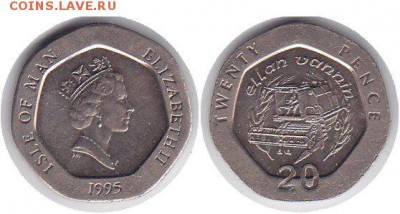 Сельское хозяйство на монетах - Мэн 1995 20 пенсов