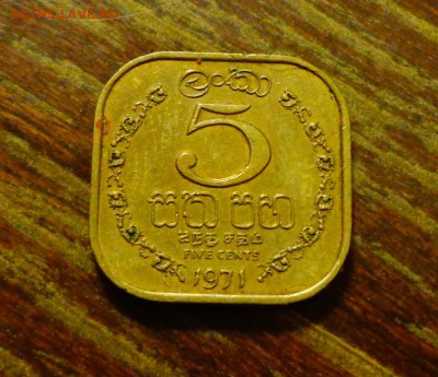 ЦЕЙЛОН - 5ц КВАДРАТНАЯ до 1.11, 22.00 - Цейлон 5 центов мал квадр Лев