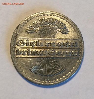 Германия, 50пф 1919 Е, блеск - image