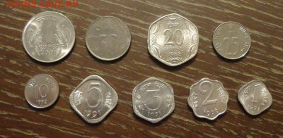 ИНДИЯ - наб. ходячки 9 шт., разные формы монет 3.11, 22.00 - Индия ходячка 9 шт. разные