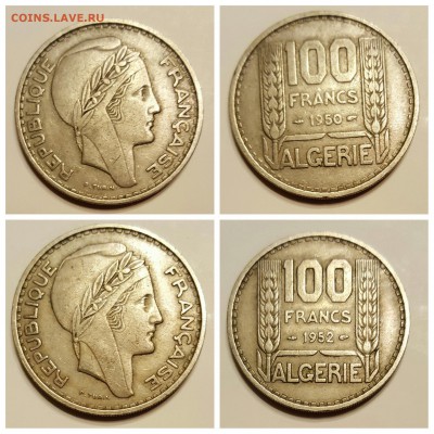 20,50 , 100 франков -французский Алжир - image