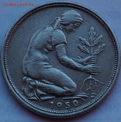 F 50 PFENNIG 1950год оценка - PA290003.JPG
