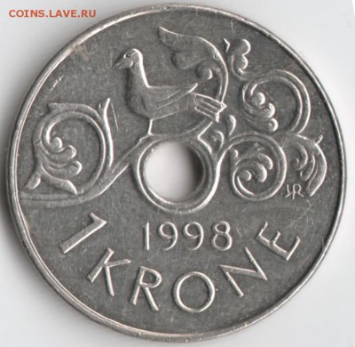 1 крона 1998 г. Норвегия до 05.11.15 г. в 24.00 - Scan-151027-0008