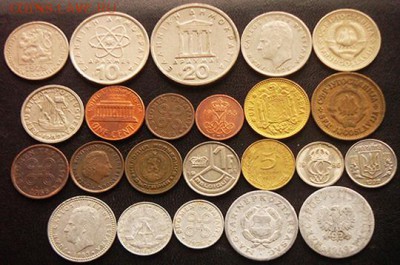 53 разные зарубежные монеты (см. описание). До 30.10_22.00мс - 4