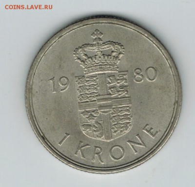 Дания 1 крона 1980 до 03.11.15   22-00 - 01 20