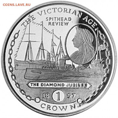 Монеты с Корабликами - 1-Crown-Victoria--s-cameo-portrait-above-naval-ships