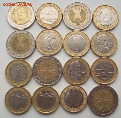 21 Евро (1 и 2 Евро) регулярные обиходные монеты 16 шт - 0cdC_Rm5aY8
