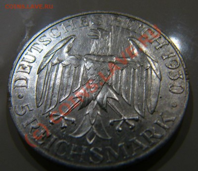 5 рейхсмарок 1930 Полет дирижабля "Граф Цеппелин" - 19 20