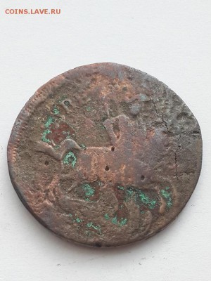 2 копейки 1758 номинал над гербом. - 2 копейки 1758 В  (3)