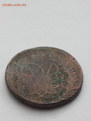 2 копейки 1758 номинал над гербом. - 2 копейки 1758 В  (2)