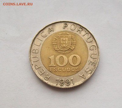 биметалл! Португалия 100 эскудо 1991 - 100_3390