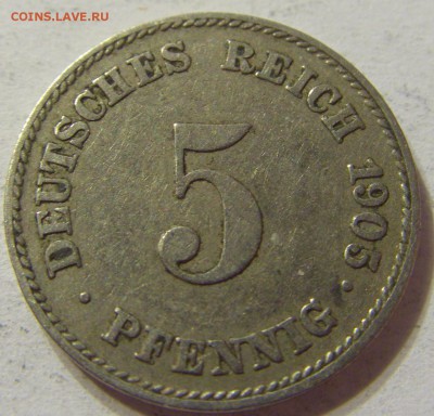 5 пфеннигов 1905 год J Германия до 08.11.2015 22:00 МСК - CIMG7228.JPG