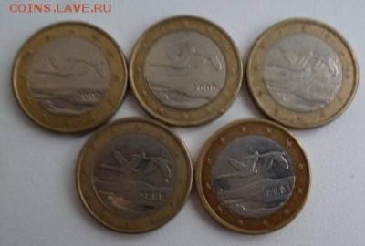 Любителям Финляндии - 1 евро (5 штук) - фин