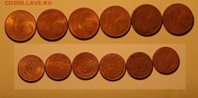 1 евроцент, 6 шт. (разные), до 11.11.2015 года 22-00 мск - евроценты.JPG