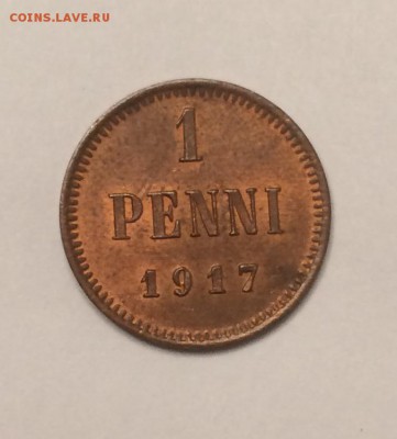 1 пенни 1917г. UNC. До 10.11.2015 г.,в 22.00 по МСК - 17-1a