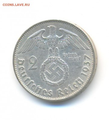Ag. 3-й рейх 2 марки 1937 А . XF. до 10.11 22:00 - 10