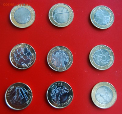 девять 5-евровых монет Финляндии(2010-2011,серия регионы)Unc - provinzii_2010-2011-.JPG
