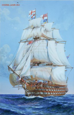 Монеты с Корабликами - HMS Victory under full sail