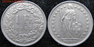 Швейцария 1 франк 1968: до 16.11.15 в 22.00 - Швейцария 1 франк 1968    199