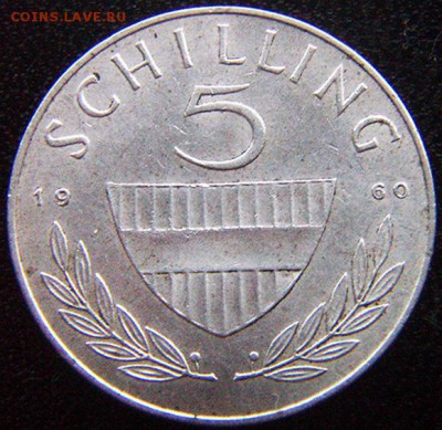 Австрия_5 шиллингов 1960. Серебро; до 10.11_22.14мск - 10542