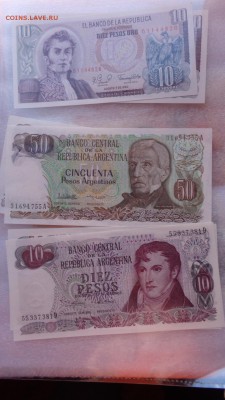 Колумбия 20 песо,Аргентина 50 и 10  UNC  в 21-20 мСКи 16 ноя - ккк    05.11.15 год 498.JPG