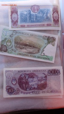 Колумбия 20 песо,Аргентина 50 и 10  UNC  в 21-20 мСКи 16 ноя - ккк    05.11.15 год 499.JPG