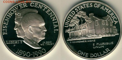 США, доллар 1990, пруф - до 22-00мск 12.11 - usa-1d-1990